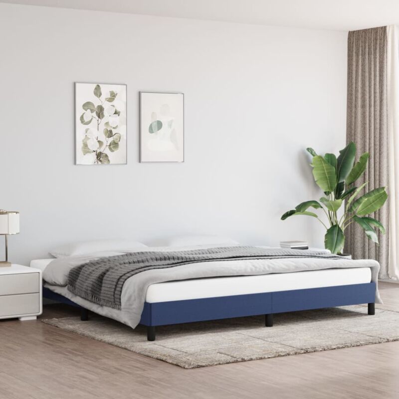 foto del prodotto giroletto senza materasso blu 200x200 cm in tessuto vidaxl