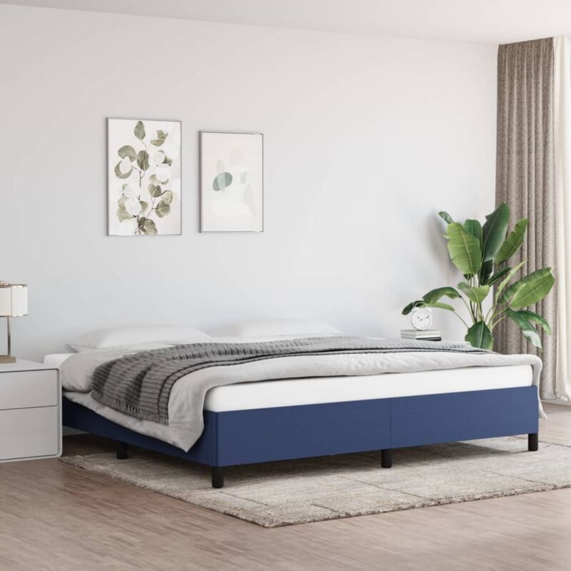 foto del prodotto giroletto senza materasso blu 200x200 cm in tessuto vidaxl