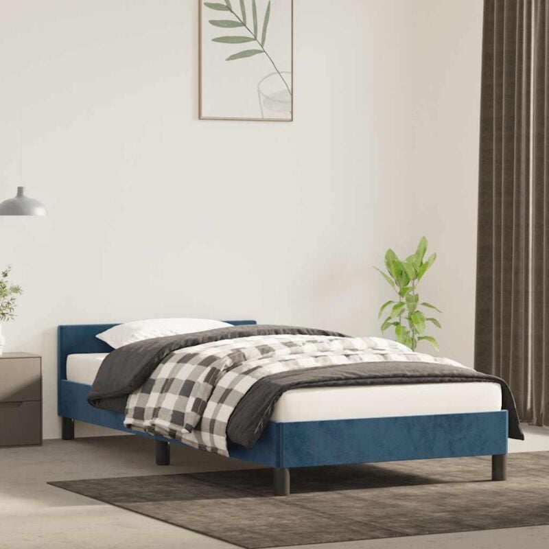 foto del prodotto giroletto senza materasso blu scuro 100x200 cm in velluto vidaxl