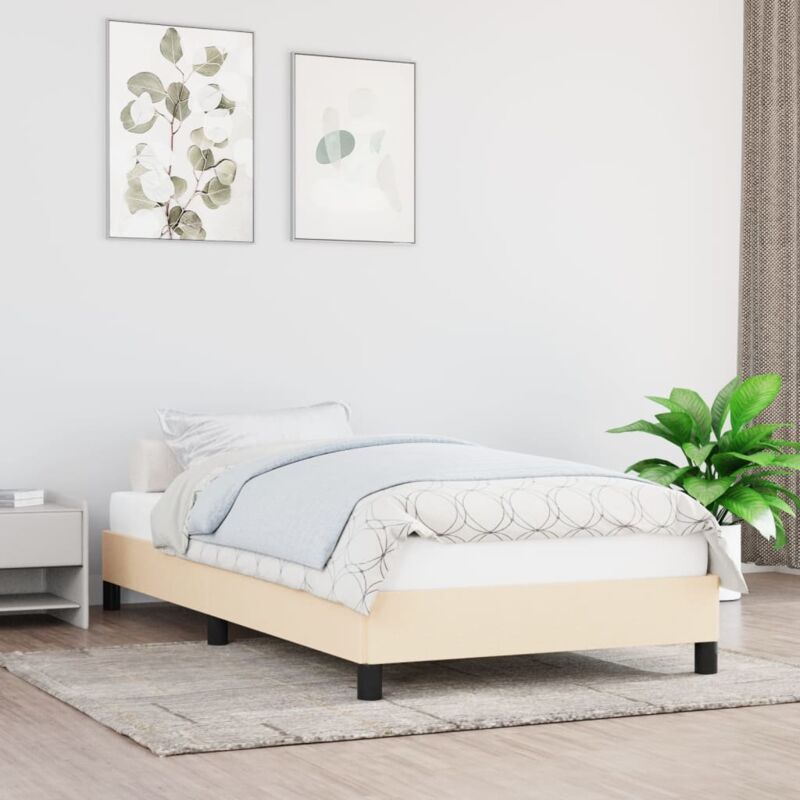 foto del prodotto giroletto senza materasso crema 100x200 cm in tessuto vidaxl