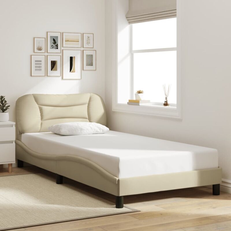 foto del prodotto giroletto senza materasso crema 100x200 cm in tessuto vidaxl