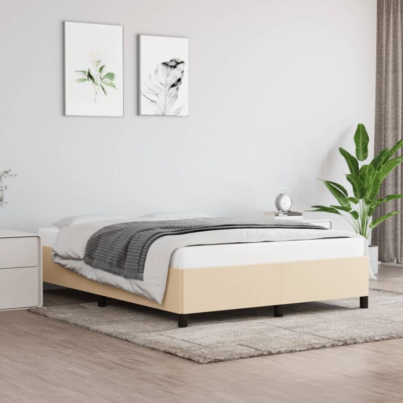 foto del prodotto giroletto senza materasso crema 140x190 cm in tessuto vidaxl