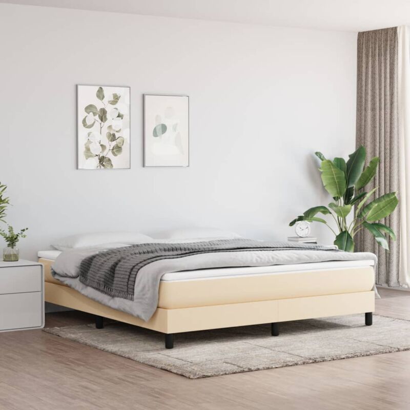 foto del prodotto giroletto senza materasso crema 160x200 cm in tessuto vidaxl