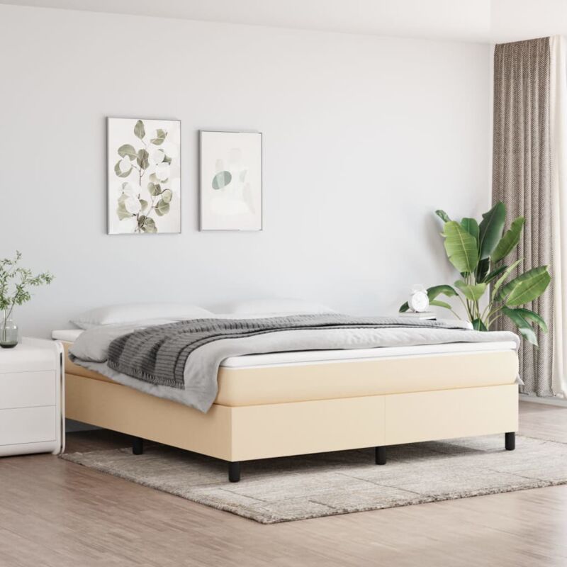 foto del prodotto giroletto senza materasso crema 160x200 cm in tessuto vidaxl
