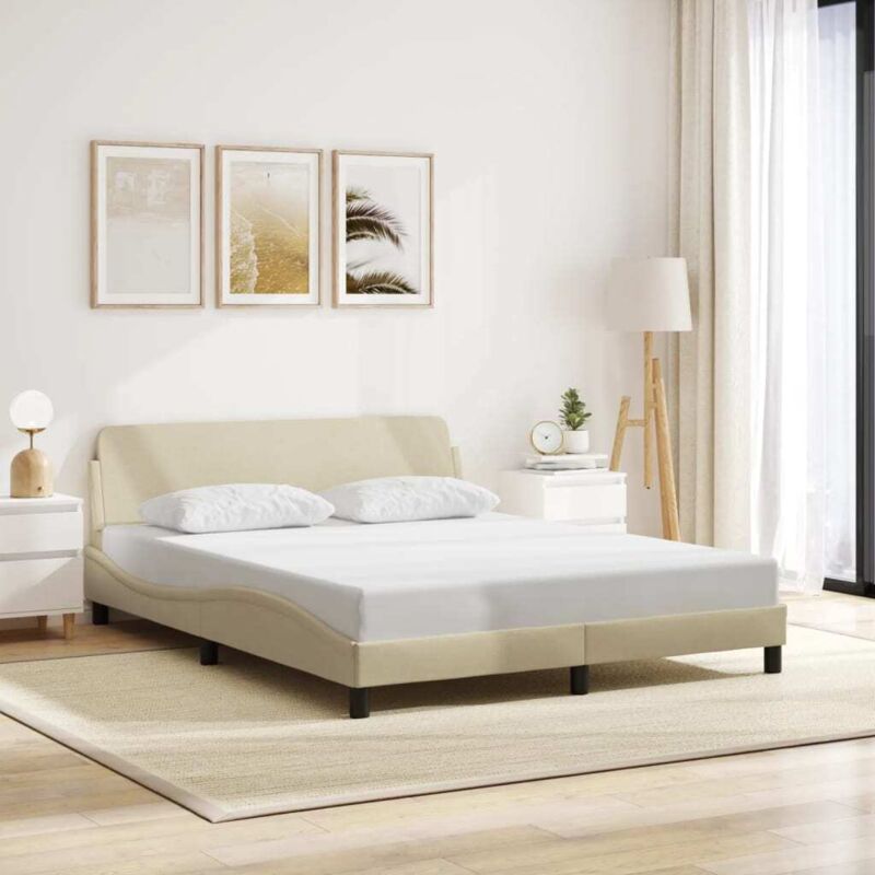 foto del prodotto giroletto senza materasso crema 160x200 cm in tessuto vidaxl