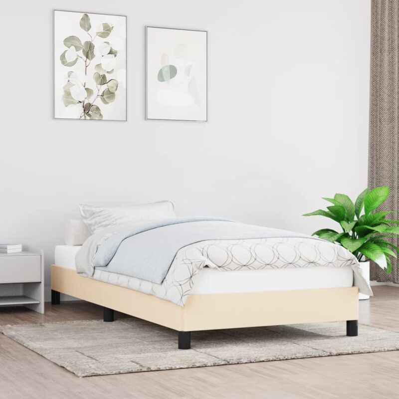 foto del prodotto giroletto senza materasso crema 90x190 cm in tessuto vidaxl