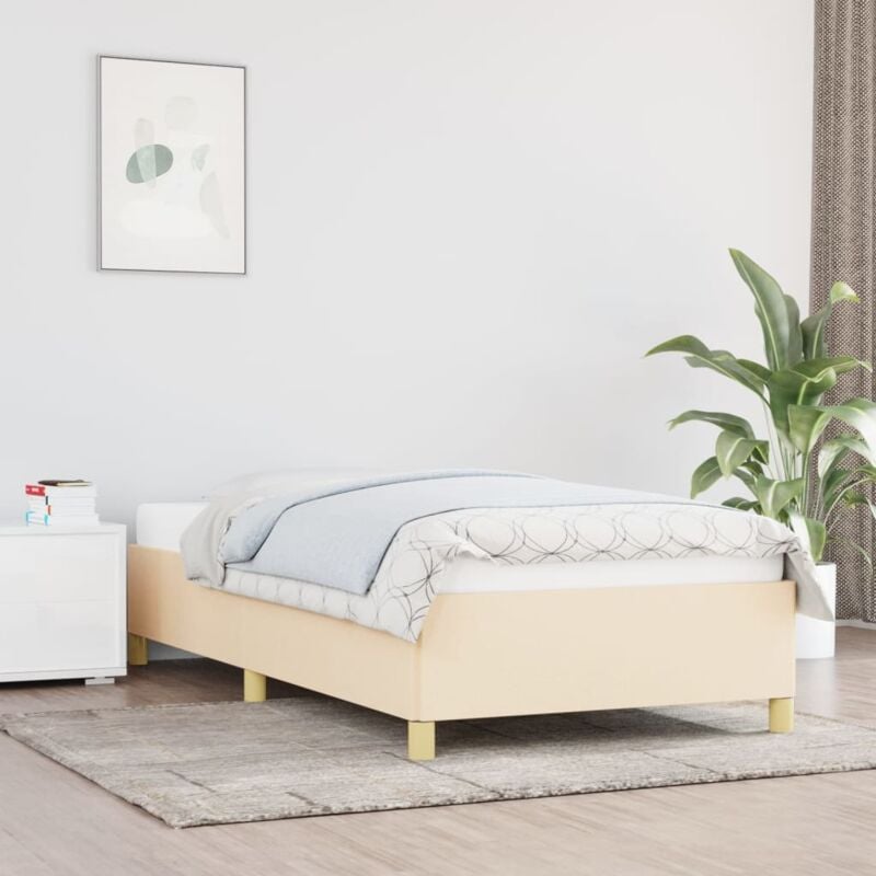 foto del prodotto giroletto senza materasso crema 90x190 cm in tessuto vidaxl