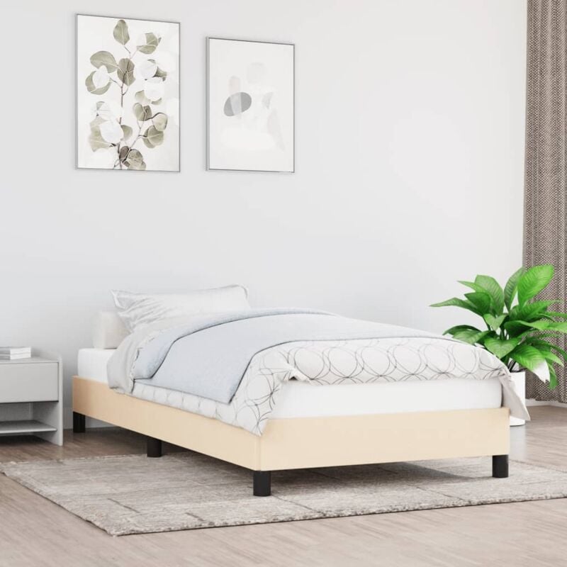 foto del prodotto giroletto senza materasso crema 90x200 cm in tessuto vidaxl