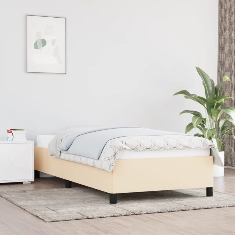 foto del prodotto giroletto senza materasso crema 90x200 cm in tessuto vidaxl