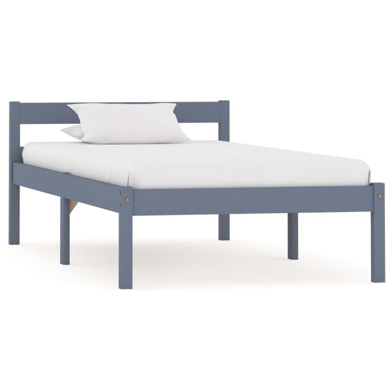 foto del prodotto giroletto senza materasso grigio 100x200 cm in legno di pino vidaxl