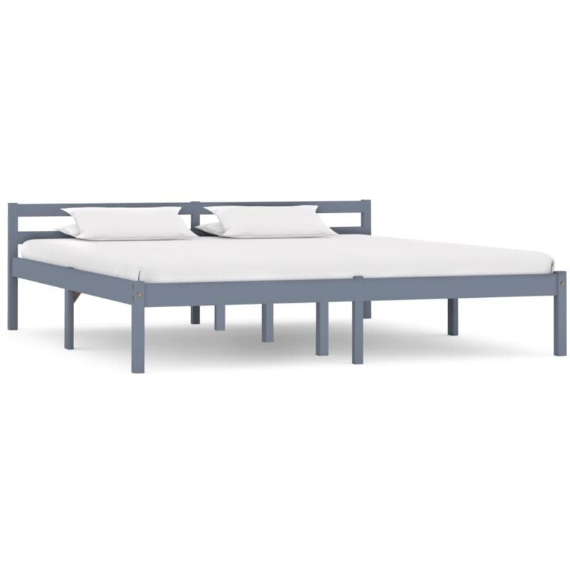 foto del prodotto giroletto senza materasso grigio 160x200 cm legno massello pino vidaxl