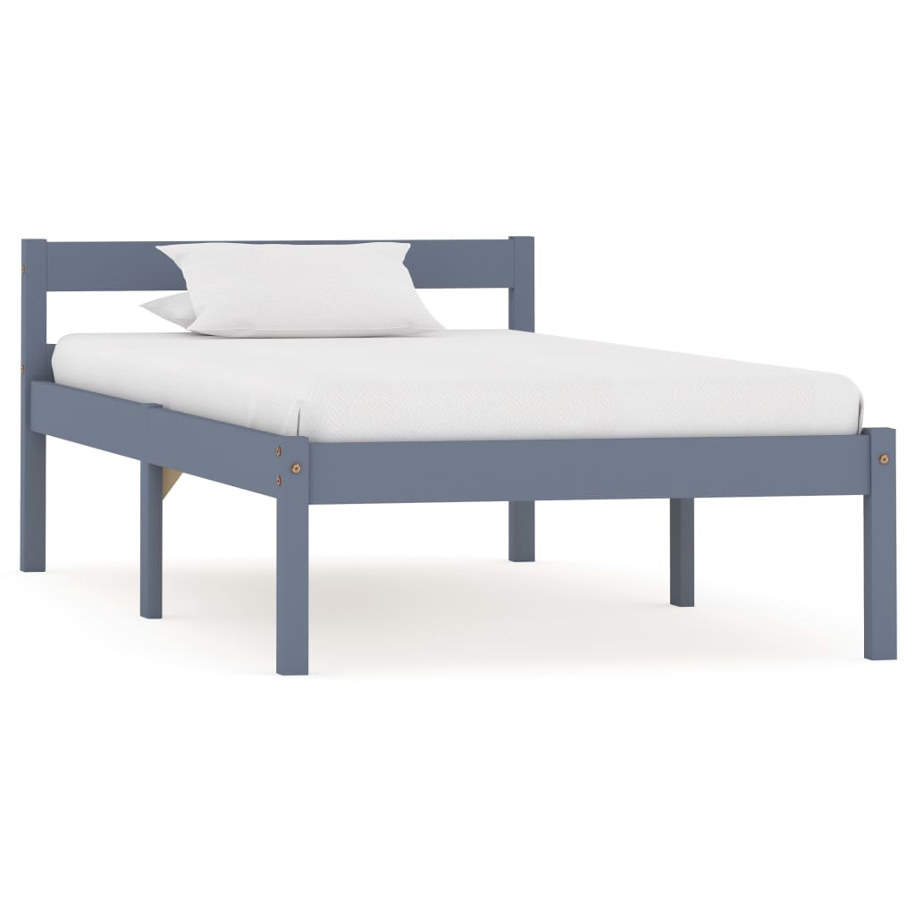 foto del prodotto giroletto senza materasso grigio 90x200 cm in legno di pino