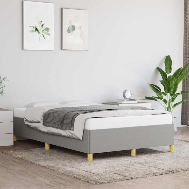 foto del prodotto giroletto senza materasso grigio chiaro 120x190 cm in tessuto vidaxl