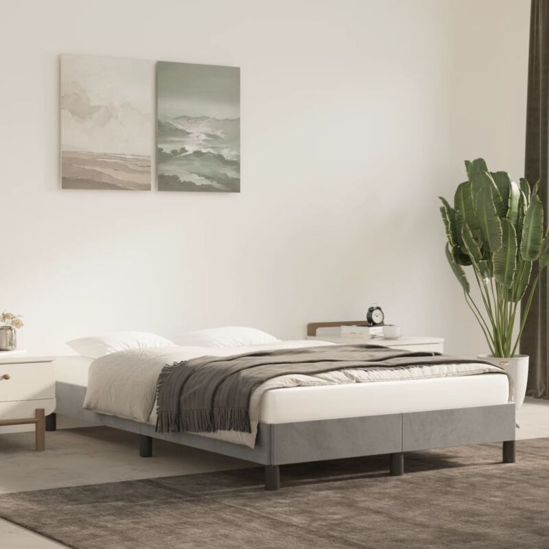 foto del prodotto giroletto senza materasso grigio chiaro 120x190 cm velluto vidaxl