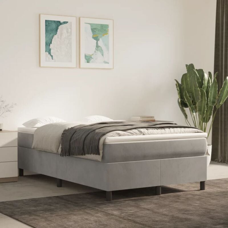 foto del prodotto giroletto senza materasso grigio chiaro 120x200 cm velluto vidaxl