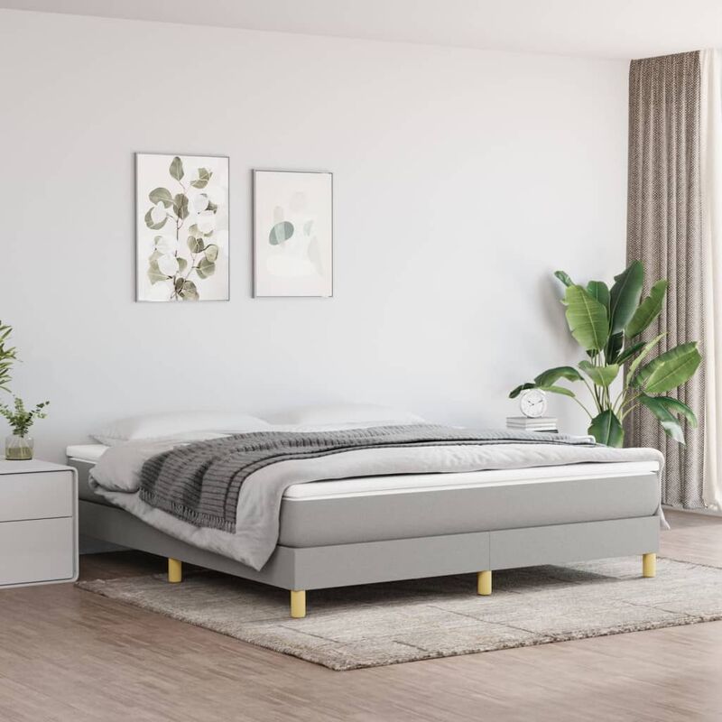 foto del prodotto giroletto senza materasso grigio chiaro 160x200 cm tessuto - vidaxl