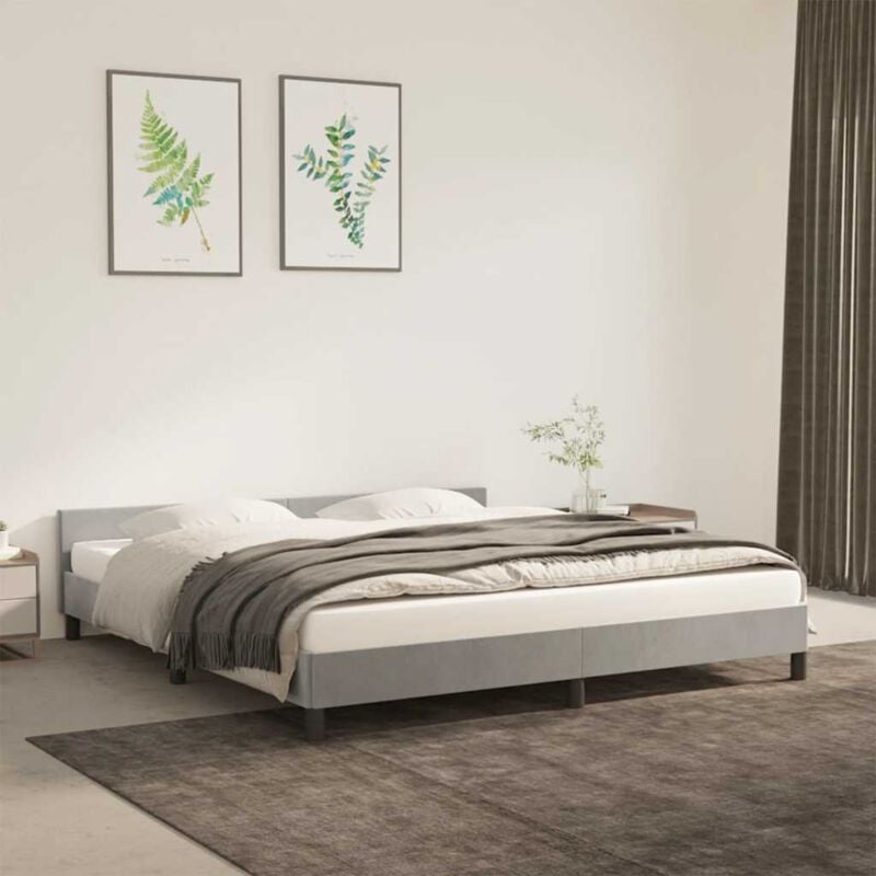 foto del prodotto giroletto senza materasso grigio chiaro 160x200 cm velluto vidaxl