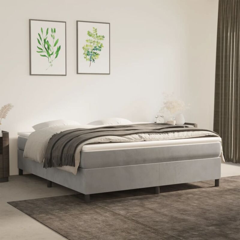 foto del prodotto giroletto senza materasso grigio chiaro 180x200 cm velluto vidaxl