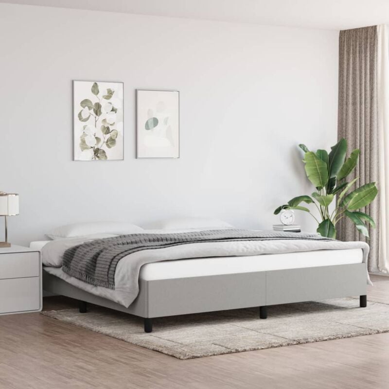 foto del prodotto giroletto senza materasso grigio chiaro 200x200 cm tessuto vidaxl