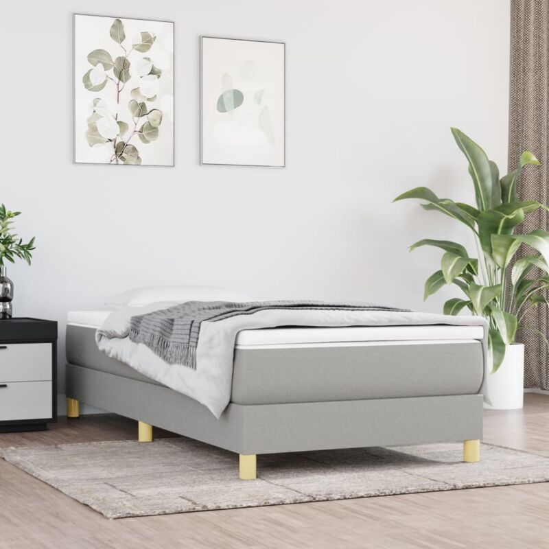 foto del prodotto giroletto senza materasso grigio chiaro 90x200 cm tessuto vidaxl 449516
