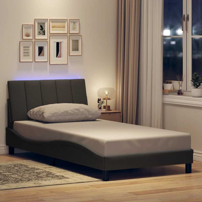 foto del prodotto giroletto senza materasso grigio scuro 100x200 cm tessuto vidaxl