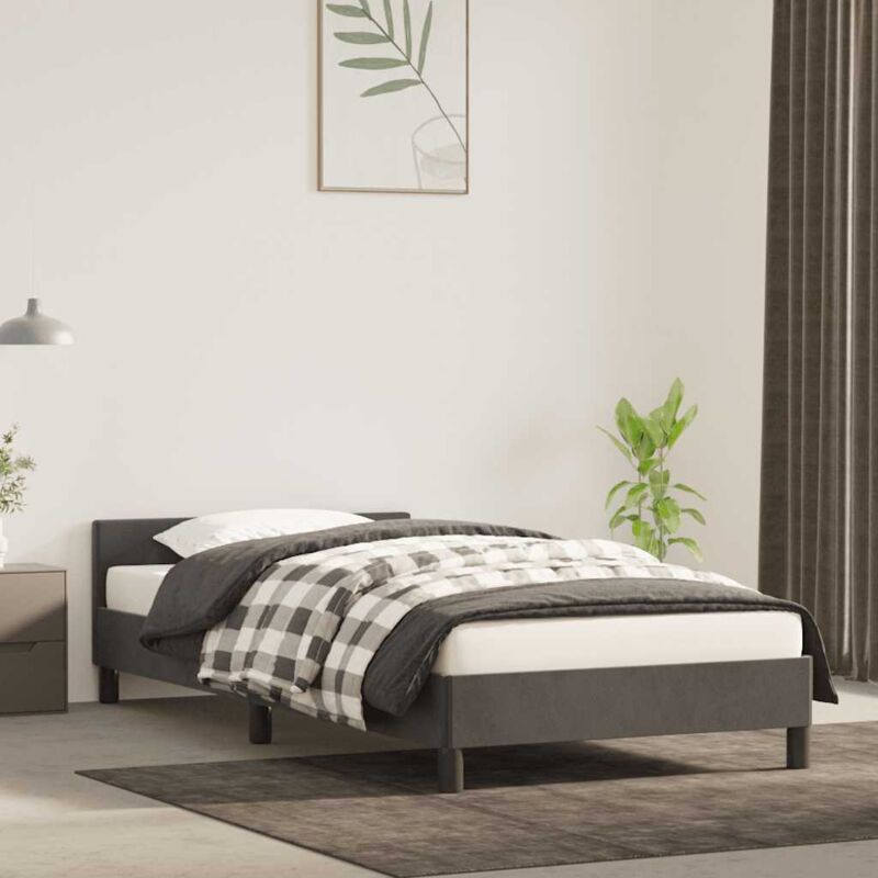 foto del prodotto giroletto senza materasso grigio scuro 100x200 cm velluto vidaxl