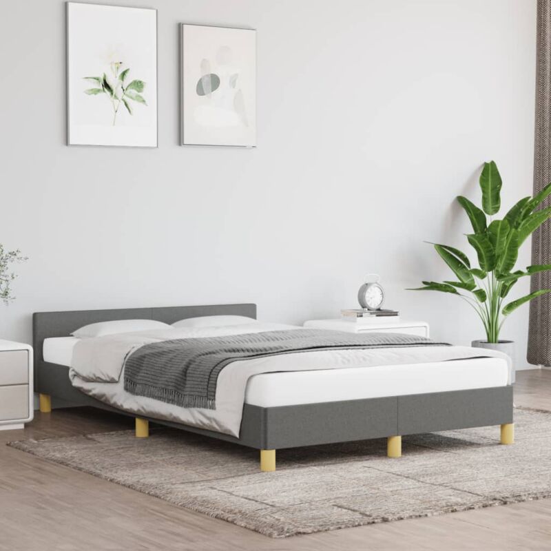 foto del prodotto giroletto senza materasso grigio scuro 120x190 cm in tessuto