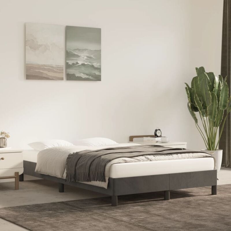 foto del prodotto giroletto senza materasso grigio scuro 120x190 cm velluto vidaxl