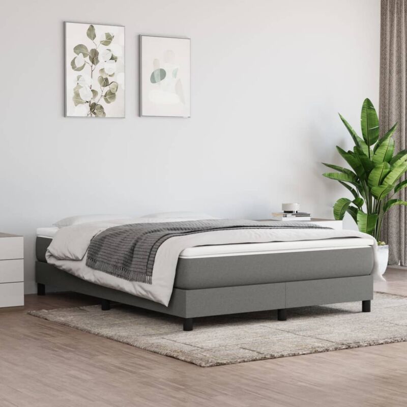 foto del prodotto giroletto senza materasso grigio scuro 140x190 cm tessuto vidaxl
