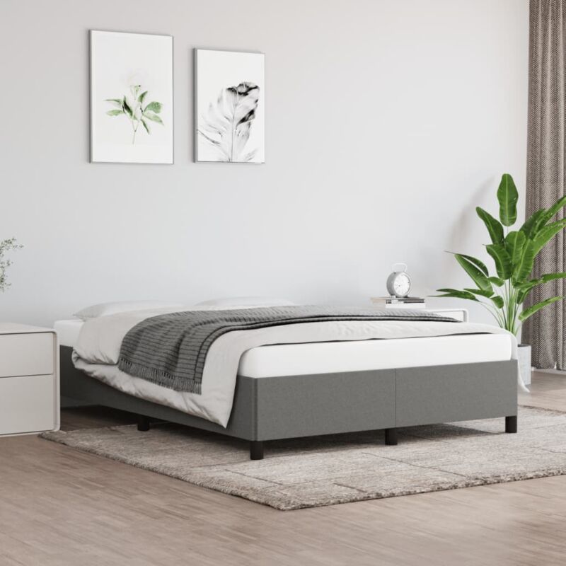foto del prodotto giroletto senza materasso grigio scuro 140x200 cm tessuto vidaxl