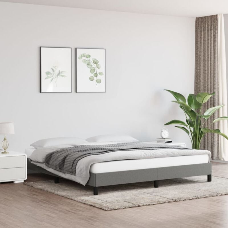 foto del prodotto giroletto senza materasso grigio scuro 160x200 cm tessuto vidaxl