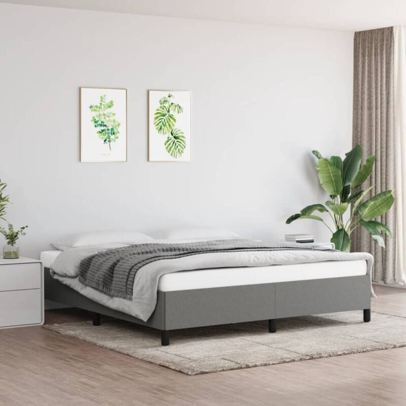 foto del prodotto giroletto senza materasso grigio scuro 160x200 cm tessuto vidaxl