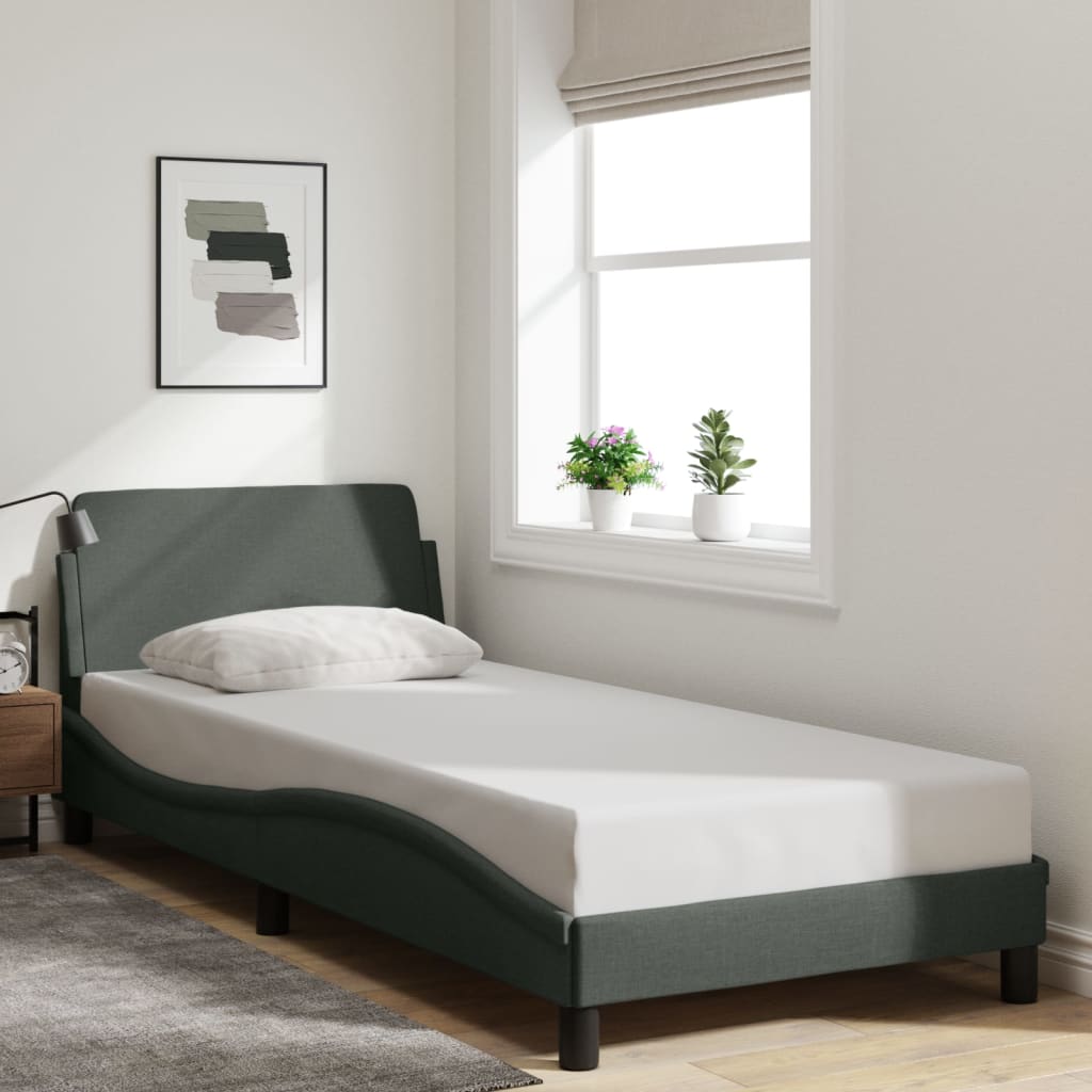 foto del prodotto giroletto senza materasso grigio scuro 80x200 cm tessuto