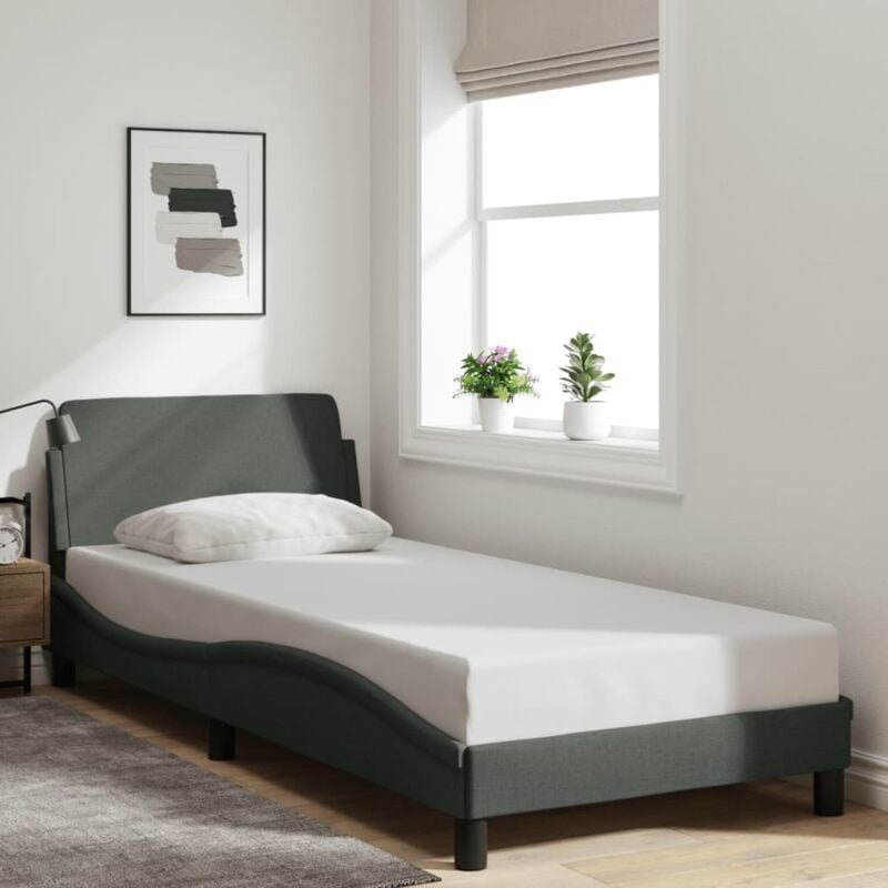 foto del prodotto giroletto senza materasso grigio scuro 90x190 cm tessuto vidaxl