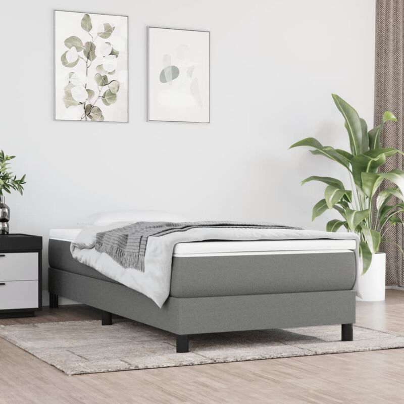foto del prodotto giroletto senza materasso grigio scuro 90x200 cm tessuto vidaxl