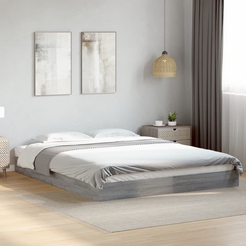 foto del prodotto giroletto senza materasso grigio sonoma 160x200 cm truciolato