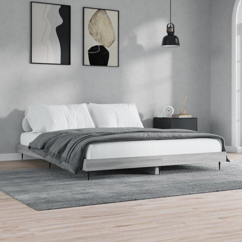 foto del prodotto giroletto senza materasso grigio sonoma 160x200 cm truciolato vidaxl