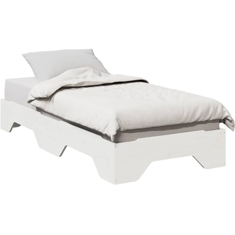 foto del prodotto giroletto senza materasso impilabile bianco 75x190 cm legno vidaxl 359300
