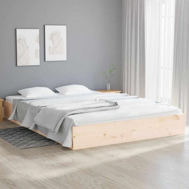 foto del prodotto giroletto senza materasso in legno massello 160x200 cm vidaxl