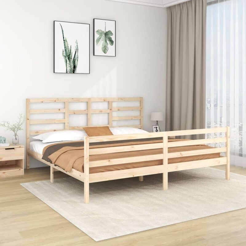 foto del prodotto giroletto senza materasso in legno massello 200x200 cm vidaxl