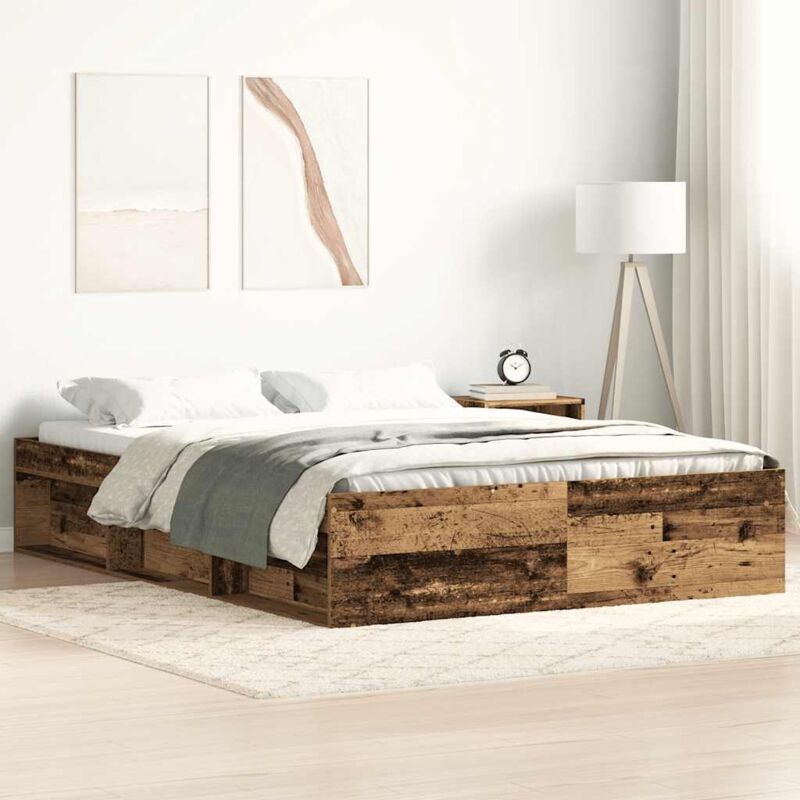 foto del prodotto giroletto senza materasso legno antico 120x200cm in truciolato vidaxl