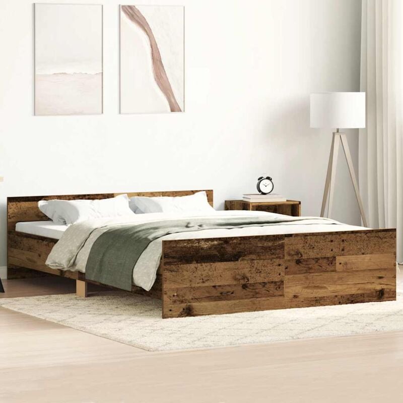 foto del prodotto giroletto senza materasso legno antico 140x190cm in truciolato vidaxl