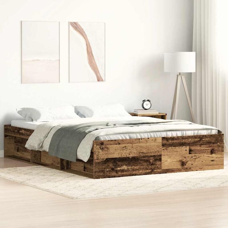foto del prodotto giroletto senza materasso legno antico 160x200 cm in truciolato vidaxl