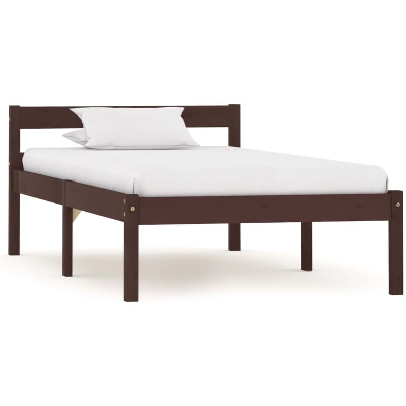 foto del prodotto giroletto senza materasso marrone scuro 100x200 cm legno pino vidaxl
