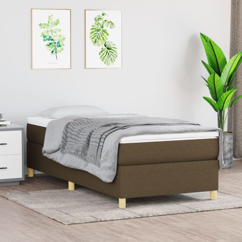 foto del prodotto giroletto senza materasso marrone scuro 100x200 cm tessuto vidaxl