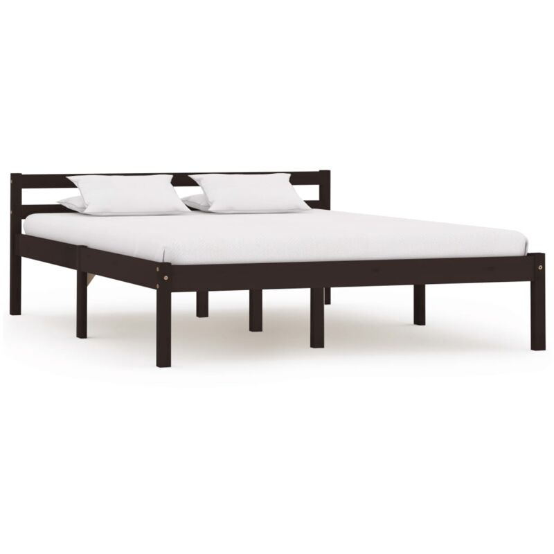 foto del prodotto giroletto senza materasso marrone scuro 120x200 cm legno pino