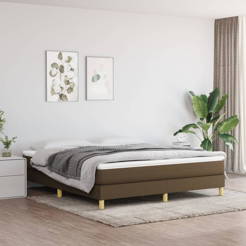 foto del prodotto giroletto senza materasso marrone scuro 160x200 cm tessuto vidaxl 573760