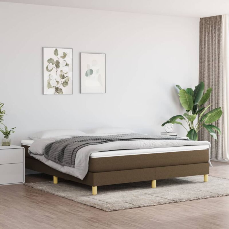 foto del prodotto giroletto senza materasso marrone scuro 160x200 cm tessuto vidaxl