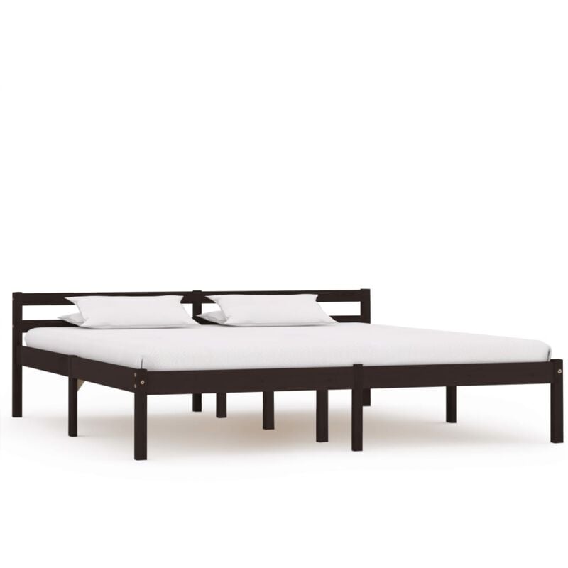 foto del prodotto giroletto senza materasso marrone scuro 180x200 cm legno pino - vidaxl