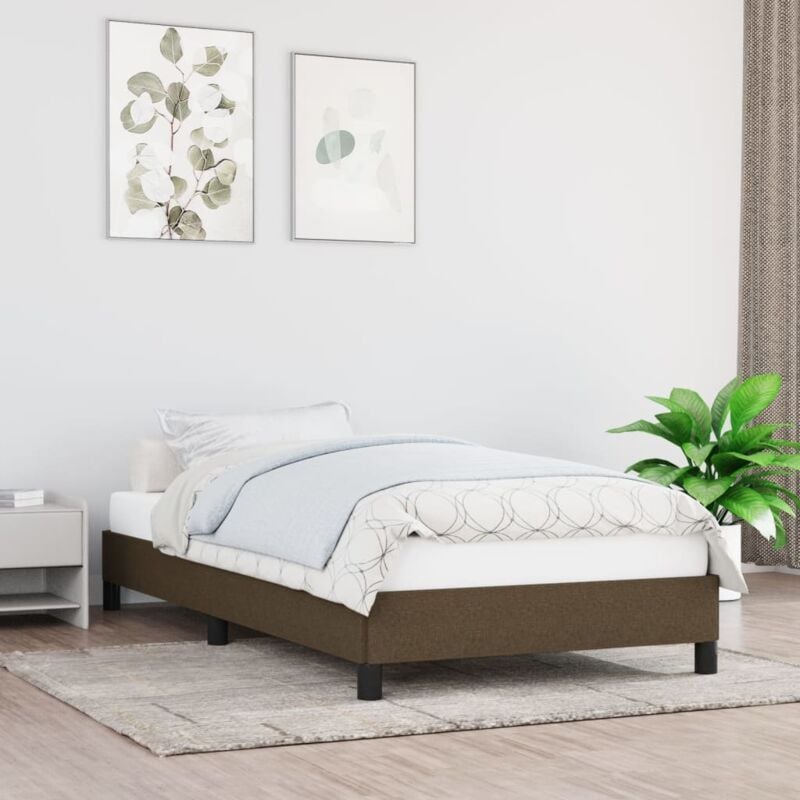 foto del prodotto giroletto senza materasso marrone scuro 80x200 cm tessuto vidaxl